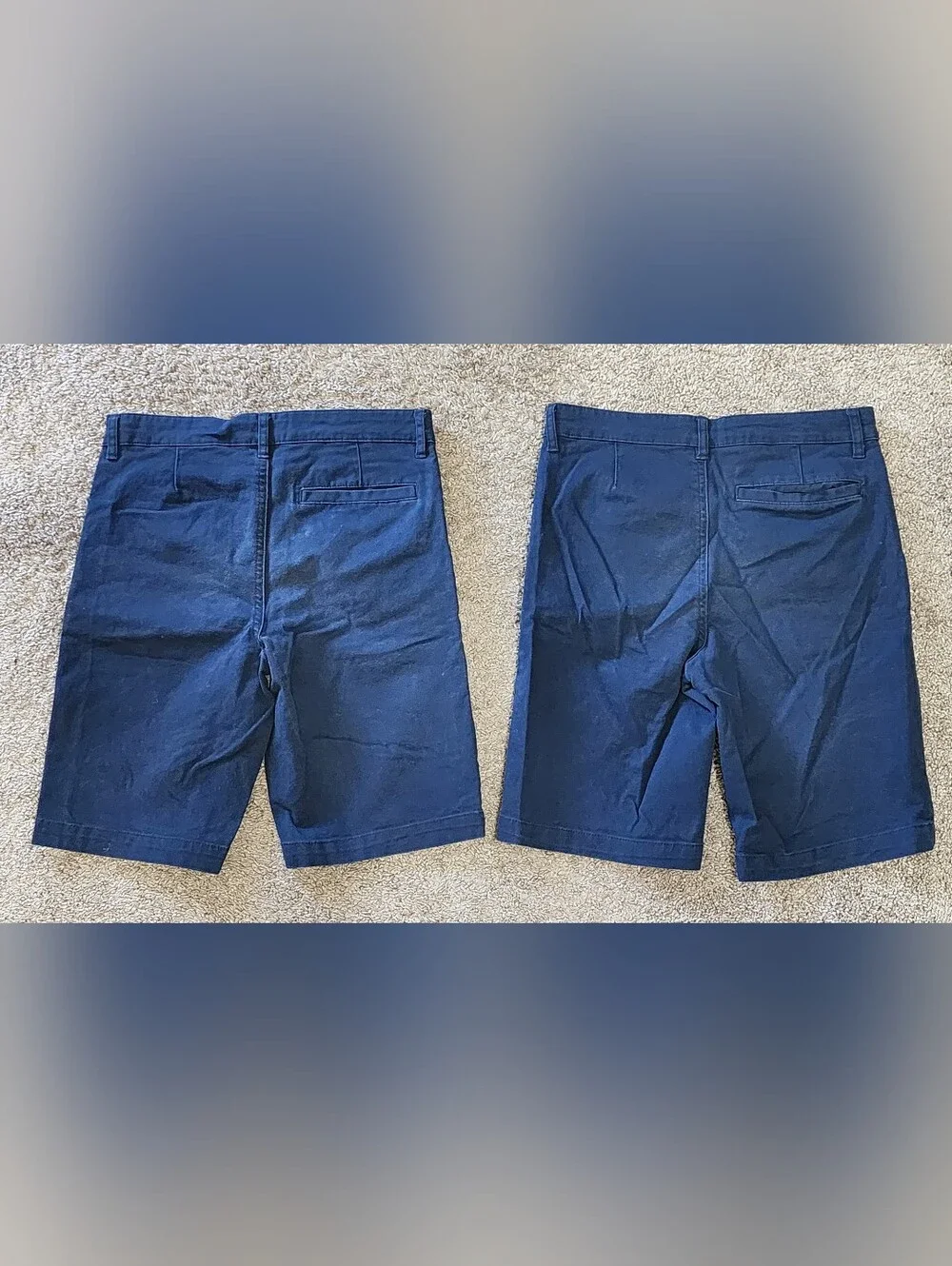 Boys Old Navy Size 12 (L) Adjustable Navy Uniform Shorts (x2), Signs Of Fading